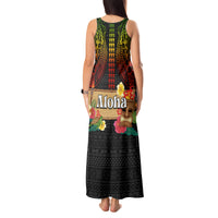Hawaii Pan-Pacific Festival Tank Maxi Dress Hawaiian Elements and Polynesian Tattoo