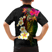 Hawaii Plumeria Family Matching Summer Maxi Dress and Hawaiian Shirt Polynesian Tattoo and Hibiscus LT03 - Polynesian Pride