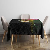 Hawaii Plumeria Tablecloth Polynesian Tattoo and Hibiscus