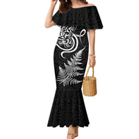 New Zealand Octopus Tattoo and Fern Family Matching Mermaid Dress and Hawaiian Shirt Maori Pattern
