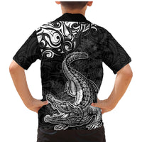 New Zealand Crocodile Tattoo and Fern Family Matching Mermaid Dress and Hawaiian Shirt Maori Pattern