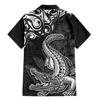 New Zealand Crocodile Tattoo and Fern Family Matching Mermaid Dress and Hawaiian Shirt Maori Pattern