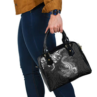 New Zealand Crocodile Tattoo and Fern Shoulder Handbag Maori Pattern