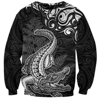 New Zealand Crocodile Tattoo and Fern Sweatshirt Maori Pattern
