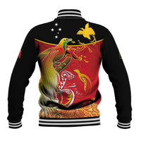 Papua New Guinea Independence Day Baseball Jacket Happy Anniversary 50th Bird-of-paradise Melanesian Tattoos - Polynesian Pride