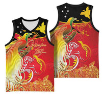 Papua New Guinea Independence Day Basketball Jersey Happy Anniversary 50th Bird-of-paradise Melanesian Tattoos - Polynesian Pride