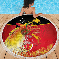 Papua New Guinea Independence Day Beach Blanket Happy Anniversary 50th Bird-of-paradise Melanesian Tattoos - Polynesian Pride