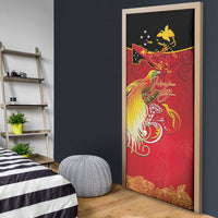 Papua New Guinea Independence Day Door Cover Happy Anniversary 50th Bird-of-paradise Melanesian Tattoos - Polynesian Pride