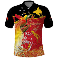 Papua New Guinea Independence Day Polo Shirt Happy Anniversary 50th Bird-of-paradise Melanesian Tattoos - Polynesian Pride