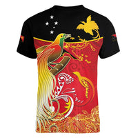 Papua New Guinea Independence Day Women V-Neck T-Shirt Happy Anniversary 50th Bird-of-paradise Melanesian Tattoos - Polynesian Pride