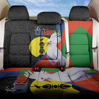 New Caledonia Back Car Seat Cover Kagu Bird and The Seal with Melanesian Culture - Polynesian Pride