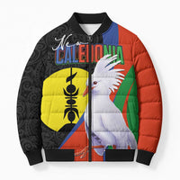 New Caledonia Bomber Puffer Jacket Kagu Bird and The Seal with Melanesian Culture - Polynesian Pride