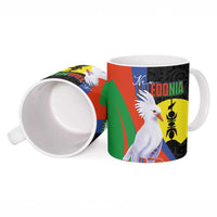 New Caledonia Ceramic Mug Kagu Bird and The Seal with Melanesian Culture - Polynesian Pride