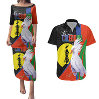 New Caledonia Couples Matching Puletasi and Hawaiian Shirt Kagu Bird and The Seal with Melanesian Culture - Polynesian Pride