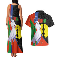 New Caledonia Couples Matching Tank Maxi Dress and Hawaiian Shirt Kagu Bird and The Seal with Melanesian Culture - Polynesian Pride