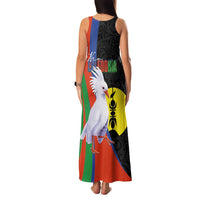 New Caledonia Family Matching Tank Maxi Dress and Hawaiian Shirt Kagu Bird and The Seal with Melanesian Culture - Polynesian Pride