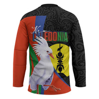 New Caledonia Hockey Jersey Kagu Bird and The Seal with Melanesian Culture - Polynesian Pride
