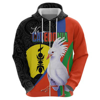 New Caledonia Hoodie Kagu Bird and The Seal with Melanesian Culture - Polynesian Pride