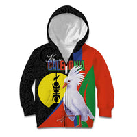 New Caledonia Kid Hoodie Kagu Bird and The Seal with Melanesian Culture - Polynesian Pride