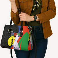 New Caledonia Leather Bag Kagu Bird and The Seal with Melanesian Culture - Polynesian Pride