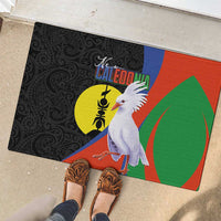 New Caledonia Rubber Doormat Kagu Bird and The Seal with Melanesian Culture - Polynesian Pride