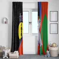 New Caledonia Window Curtain Kagu Bird and The Seal with Melanesian Culture - Polynesian Pride