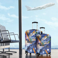 Marshall Islands Manit Day Luggage Cover Grunge National Flag with Whales and Tribal Tattoos - Polynesian Pride