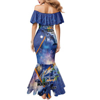 Marshall Islands Manit Day Mermaid Dress Grunge National Flag with Whales and Tribal Tattoos - Polynesian Pride