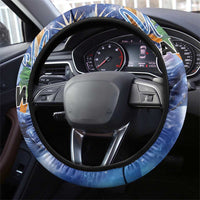 Marshall Islands Manit Day Steering Wheel Cover Grunge National Flag with Whales and Tribal Tattoos - Polynesian Pride