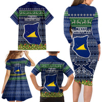tokelau-christmas-family-matching-long-sleeve-bodycon-dress-and-hawaiian-shirt-coat-of-arms-and-map-beautiful-merry-xmas-snowflake