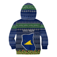 Personalised Tokelau Christmas Kid Hoodie Coat of Arms and Map Beautiful Merry Xmas Snowflake LT03 - Polynesian Pride