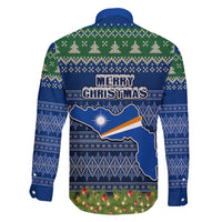 marshall-islands-christmas-family-matching-short-sleeve-bodycon-dress-and-hawaiian-shirt-coat-of-arms-and-map-beautiful-merry-xmas-snowflake