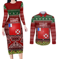 personalised-wallis-and-futuna-christmas-couples-matching-long-sleeve-bodycon-dress-and-long-sleeve-button-shirts-coat-of-arms-and-map-beautiful-merry-xmas-snowflake
