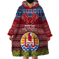 french-polynesia-christmas-wearable-blanket-hoodie-coat-of-arms-and-map-beautiful-merry-xmas-snowflake