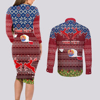personalised-french-polynesia-christmas-couples-matching-long-sleeve-bodycon-dress-and-long-sleeve-button-shirts-coat-of-arms-and-map-beautiful-merry-xmas-snowflake