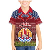 personalised-french-polynesia-christmas-family-matching-mermaid-dress-and-hawaiian-shirt-coat-of-arms-and-map-beautiful-merry-xmas-snowflake