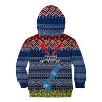 Northern Mariana Islands Christmas Kid Hoodie Coat of Arms and Map Beautiful Merry Xmas Snowflake LT03 - Polynesian Pride