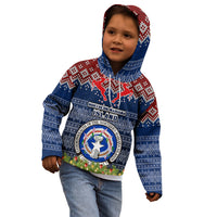 Northern Mariana Islands Christmas Kid Hoodie Coat of Arms and Map Beautiful Merry Xmas Snowflake LT03 - Polynesian Pride