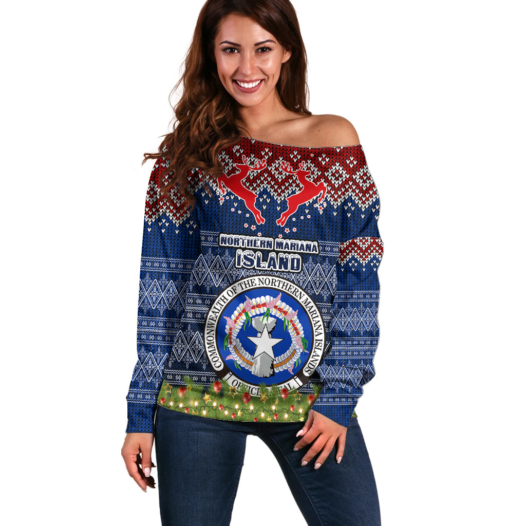 northern-mariana-islands-christmas-off-shoulder-sweater-coat-of-arms-and-map-beautiful-merry-xmas-snowflake