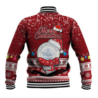 Palau Christmas Baseball Jacket Snowman and Palau Coat of Arms Maori Tribal Xmas Style LT03 - Polynesian Pride