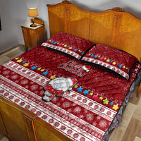 Palau Christmas Quilt Bed Set Snowman and Palau Coat of Arms Maori Tribal Xmas Style LT03 - Polynesian Pride