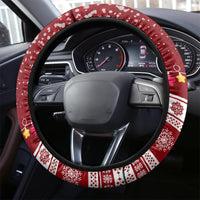 Palau Christmas Steering Wheel Cover Snowman and Palau Coat of Arms Maori Tribal Xmas Style