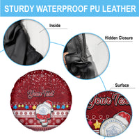 Personalised Palau Christmas Spare Tire Cover Snowman and Palau Coat of Arms Maori Tribal Xmas Style LT03 - Polynesian Pride