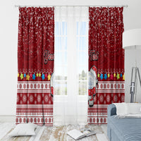 Personalised Palau Christmas Window Curtain Snowman and Palau Coat of Arms Maori Tribal Xmas Style LT03 - Polynesian Pride