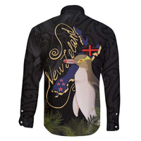 New Zealand Hoiho Family Matching Off The Shoulder Long Sleeve Dress and Hawaiian Shirt Maori Art Tattoo and Silver Fern LT03 - Polynesian Pride