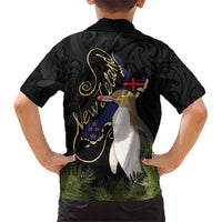 New Zealand Hoiho Family Matching Short Sleeve Bodycon Dress and Hawaiian Shirt Maori Art Tattoo and Silver Fern LT03 - Polynesian Pride