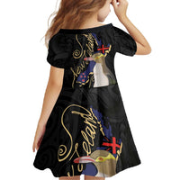 New Zealand Hoiho Family Matching Short Sleeve Bodycon Dress and Hawaiian Shirt Maori Art Tattoo and Silver Fern LT03 - Polynesian Pride