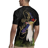 New Zealand Hoiho Rugby Jersey Maori Art Tattoo and Silver Fern