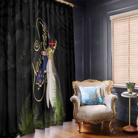 New Zealand Hoiho Window Curtain Maori Art Tattoo and Silver Fern