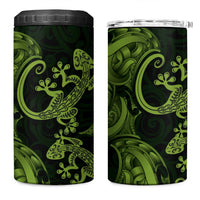 New Zealand Gecko Maori Art Tattoo 4 in 1 Can Cooler Tumbler
